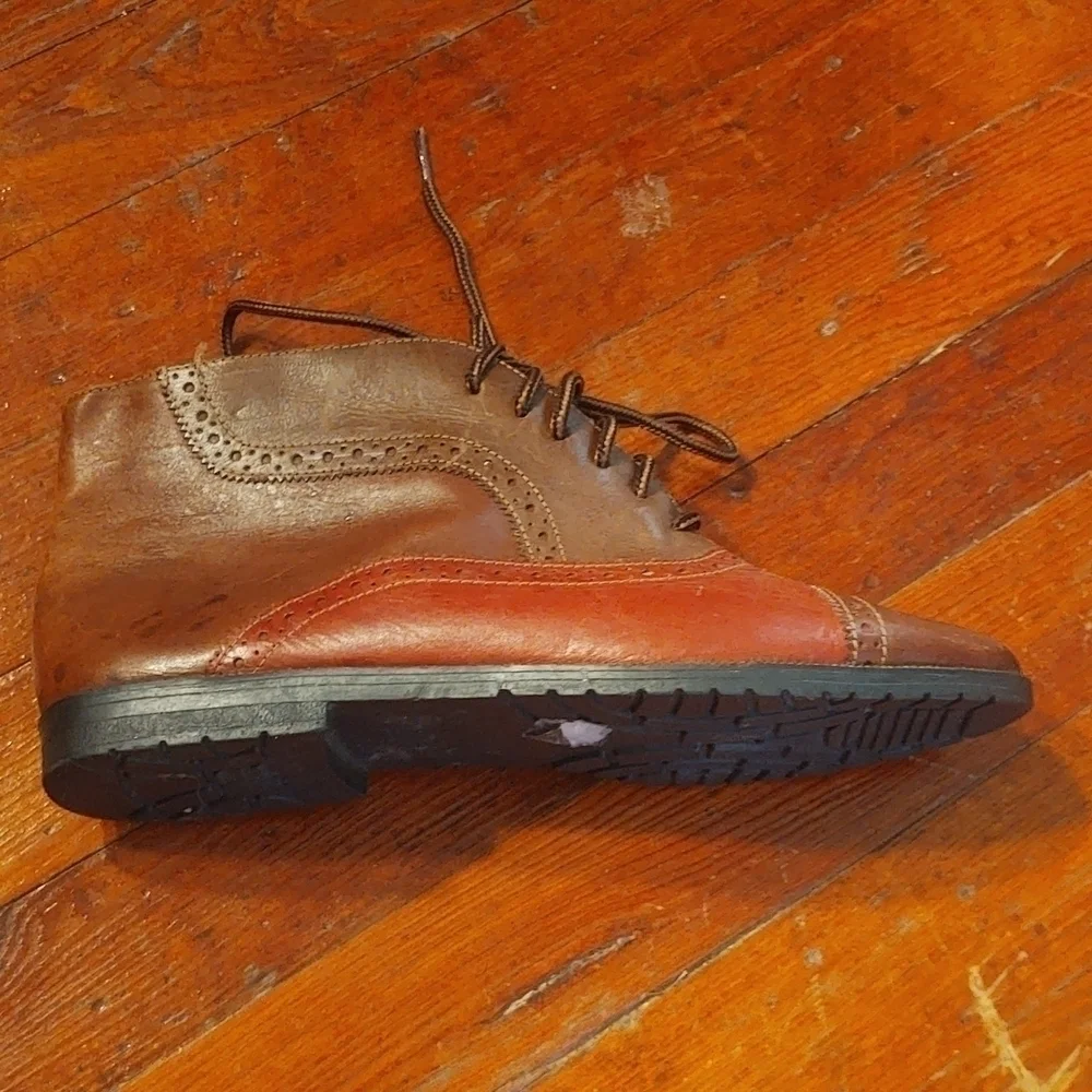 Predictions Cloris Tri-tone Leather Ankle Boots Sz 10